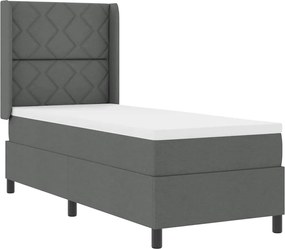 vidaXL Pat cu arc LED cu saltea Gri închis 80 x 200 cm țesătură