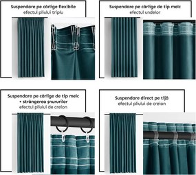 Draperie catifelată FILUMI petrol 140 x 250 cm 1 buc