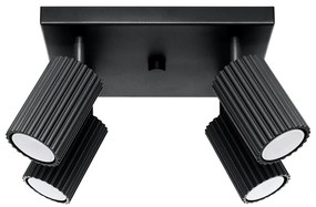 Spot negru din metal ø 6,5 cm Gleam – Sollux