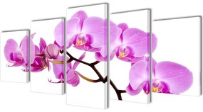 vidaXL Set tablouri de perete cu imprimeu orhidee, 200 x 100 cm