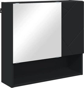 vidaXL Dulap cu oglindă Pe perete Negru 59 x 17 x 55 cm Lemn compozit