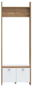 Cuier Ryloth Stejar Catania Si Alb, 74.1 Cm