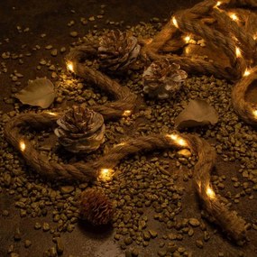 Coardă decorativă cu lumină LED, 25 LED-uri, alb cald