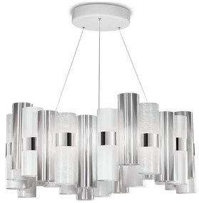 Lustra LED moderna design Art Deco realizata manual LA LOLLO L White