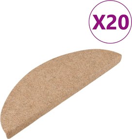 vidaXL Covorașe scară autoadezive 20 buc Bej 56x17x3 cm