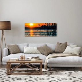Tablou - Apus de soare la lac (120x50 cm)