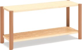 Etajeră cărămizie/în culoare naturală deschisă cu aspect de lemn de stejar 126x59x43 cm Bona – Teulat