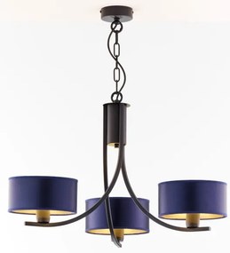 Jupiter 2099 - Lustră pe lanț ARTHUR 3xE27/15W/230V albastru/negru
