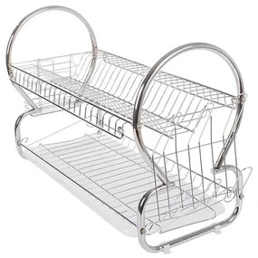 Scurgator vase, Verk Group, de bucatarie, inox, suport tacamuri si pahare, 2 polite, 67x24x37.5 cm