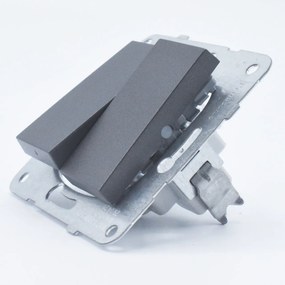 Intrerupator dublu, 10A, IP20, Grafit, Panasonic Arkedia Slim/Karre Plus Plus