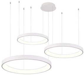 Lustra LED XXL cu telecomanda design circular AGNES 38+58+78 DIMM CCT SWITCH WH