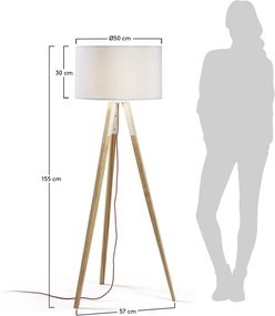 Lampadar Kave Home Uzagi, alb