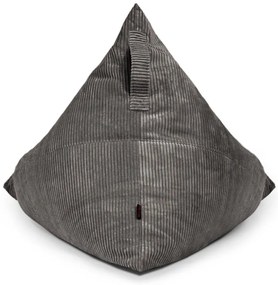 Fotoliu bean bag crem cu tapițerie din catifea reiată Razz – SLOWDOWN