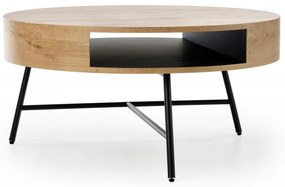 Masa de cafea Camila stejar auriu/negru ø80/h41 cm