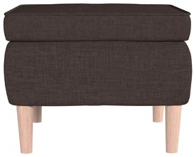 Scaun cu picioare din lemn, maro inchis, material textil 1, Maro inchis