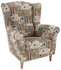 Fotoliu textil stilul patchwork charlot 86x105x72 cm