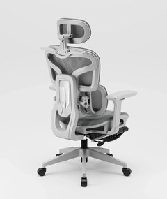 RESIGILAT- AEROMAX PRO 620LK-SY Scaun ergonomic, cotiere 6D, Tetiera 3D, Suport lombar dublu ajustabil, Suport picioare, Umeras, Full Mesh, Gri