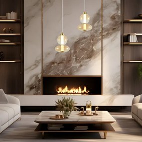 Lustră LED pe cablu DAPHNE LED/12W/230V auriu