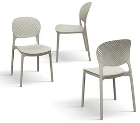 PAZZO DESIGN Set de 4 scaune Anita , culoare gri porumbel, din polipropilenă | Aosom Romania