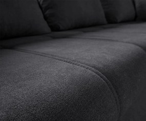 Colțar extensibil dumonde cu ladă de depozitare si sezut confortabil din spuma high-density, Loana Enjoy Grafit II 270x185 cm