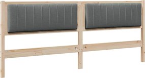vidaXL Tăblie tapițată cu headboard Maro 200 cm Lemn de pin masiv