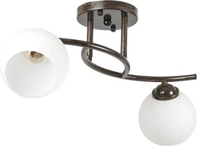 Lustra Ramona Wenge 56x21cm 2x60W E27, Corp Iluminat Modern din Metal si Sticla pentru Sufragerie sau Dormitor, Design Elegant cu Dubla Lumina