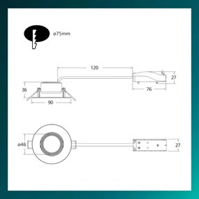 Philips - Set de 3 spoturi LED încastrate dimabile CILANTRO, 5W, 230V, 2700K, alb