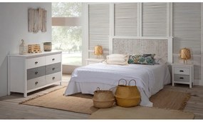 Noptieră Marckeric Romantica, 46 x 50 cm, alb - gri