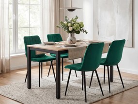 Verde scaun bucatarie LAVA din catifea cu picioare negre