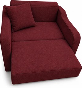 Fotoliu SAMY extensibil, cu lada de depozitare, stofa, rosu , cadru metalic, 103x100x92 Stofa, Rosu