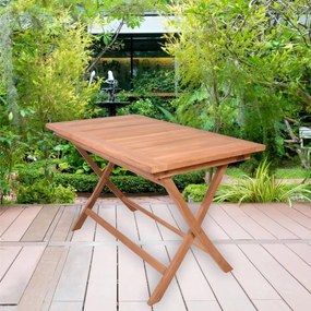 Masă de sufragerie DIVERO, tec masiv tratat, 120 x 70 cm