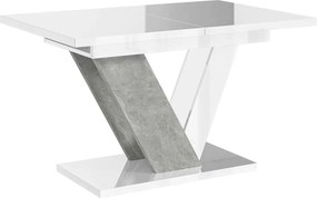 Masă lemn masiv alb Dining extensibilă Harmonique 120/160x80 cm