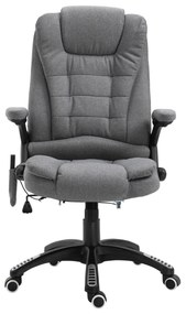 Scaun birou cu masaj, Sase Zone de Masaj Gri, pivotant 360°,Sarcina120 kg,Vinsetto | Aosom Romania