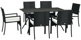 Outsunny Set de 7 Piese din Ratan pentru Luat Masa, Set de Mese | Aosom Romania