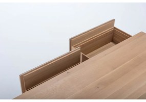 Comodă TV neagră/în culoare naturală din lemn de stejar 160x48 cm Fina – Gazzda