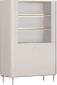 Vitrină Elivo 100 cm cu 2 uși pe picioare - cașmir / stejar uleiat
