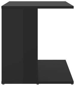 Masa laterala, negru extralucios, 45x45x48 cm, PAL 1, negru foarte lucios