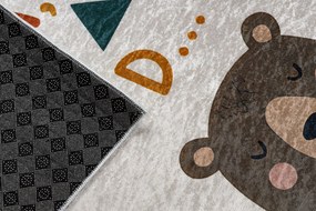 BAMBINO 61410 covor lavabil Animale, stele, nori pentru copii anti-alunecare - cremă / verde