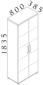 Dulap înalt Visio LUX 80 x 38,5 x 183,5 cm, nuc