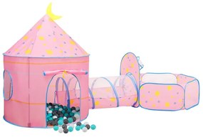 Cort de joaca pentru copii cu 250 bile, roz, 301x120x128 cm