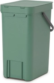 Cos de gunoi colectare selectiva Brabantia Sort&Go 1003235, 16 L, Maner, Montabil pe perete, Verde închis
