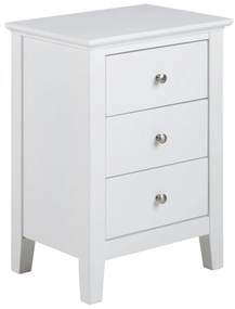 Noptieră cu 3 sertare Actona Linnea, alb