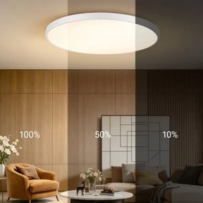 Immax NEO 07316L-LED Plafonieră dimabilă SEMPLICI 128W/230V Ø100 cm Wi-Fi Tuya albă + telecomandă