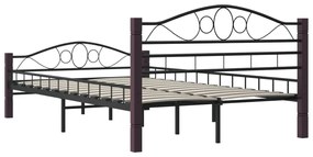 Cadru de pat, negru, 140 x 200 cm, metal Negru, 140 x 200 cm