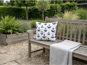 Fata de perna din policoton NAVYSTA POLY 45x45 cm, albastru-alb