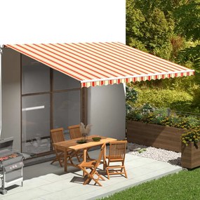 vidaXL Pânză de rezervă copertină, galben și portocaliu, 5x3,5 m