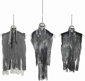 vidaXL Fantoma de Halloween Suspendată 3 pcs Negru 66 x 110 cm