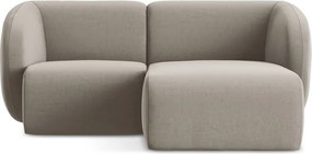 Colțar maro deschis cu tapițerie din catifea (cu colț pe partea dreaptă/cu șezlong) Lani – Makamii