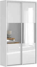 Dulap FLEX, alb lucios, PAL, cu 2 usi, 120x45x218 cm