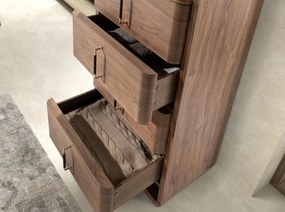 Comoda inalta design LUX cu sertare Walnut Veneer